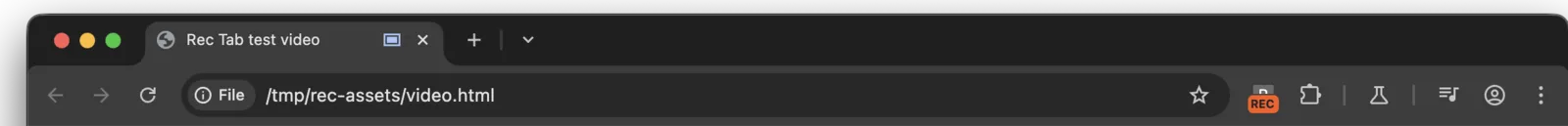 A tab being recorded, with the REC badge on the extension icon